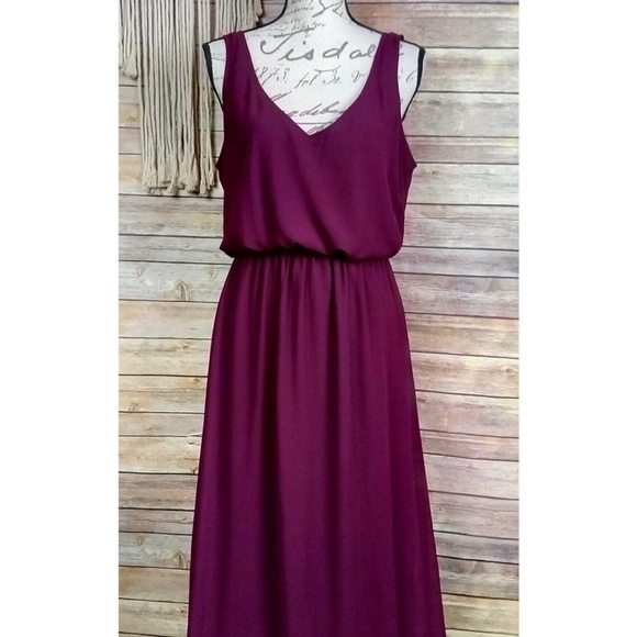Show Me Your Mumu | ‘Kendall’ Merlot Chiffon Sheer Drapey Formal Maxi Dress - Picture 2 of 8